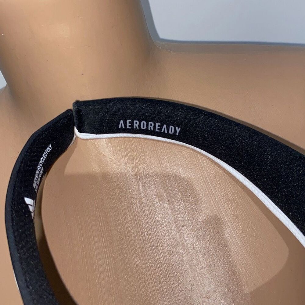Adidas Women's‎ Aeroready Sunvisor Black White Cap OS - Picture 5 of 7